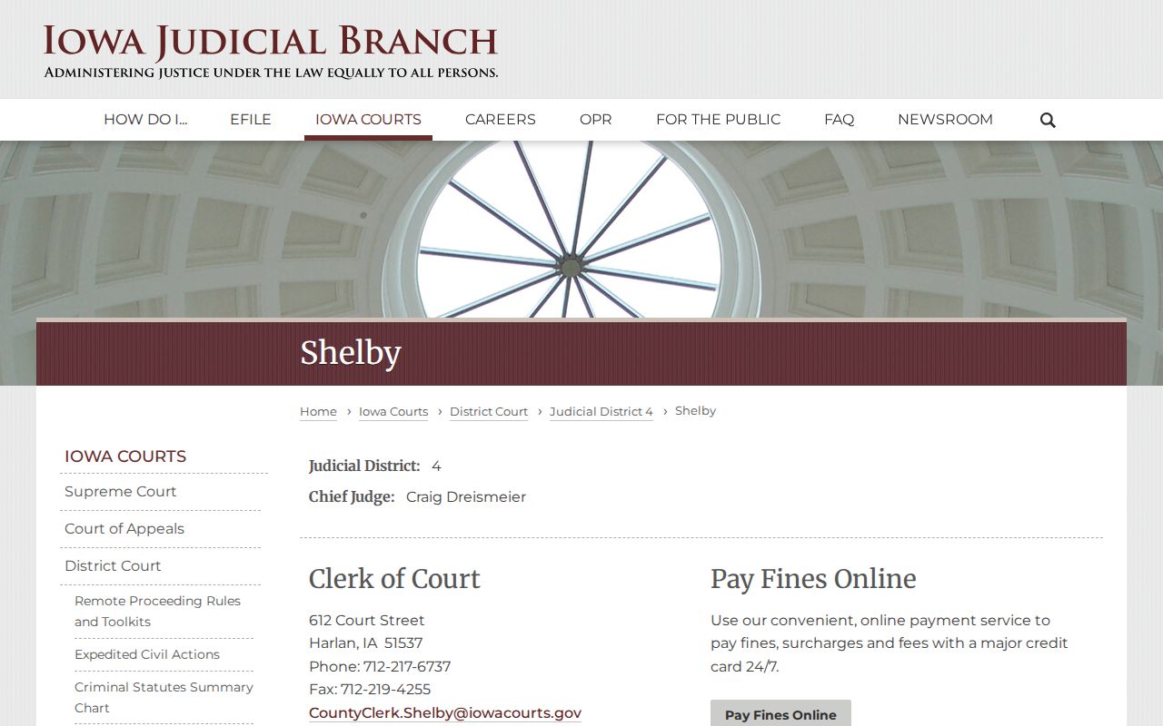 Shelby County bench warrant Clerk of Court directory